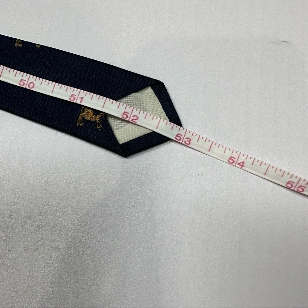 THE HARTFORD Navy Blue Embroidered Stag Tie